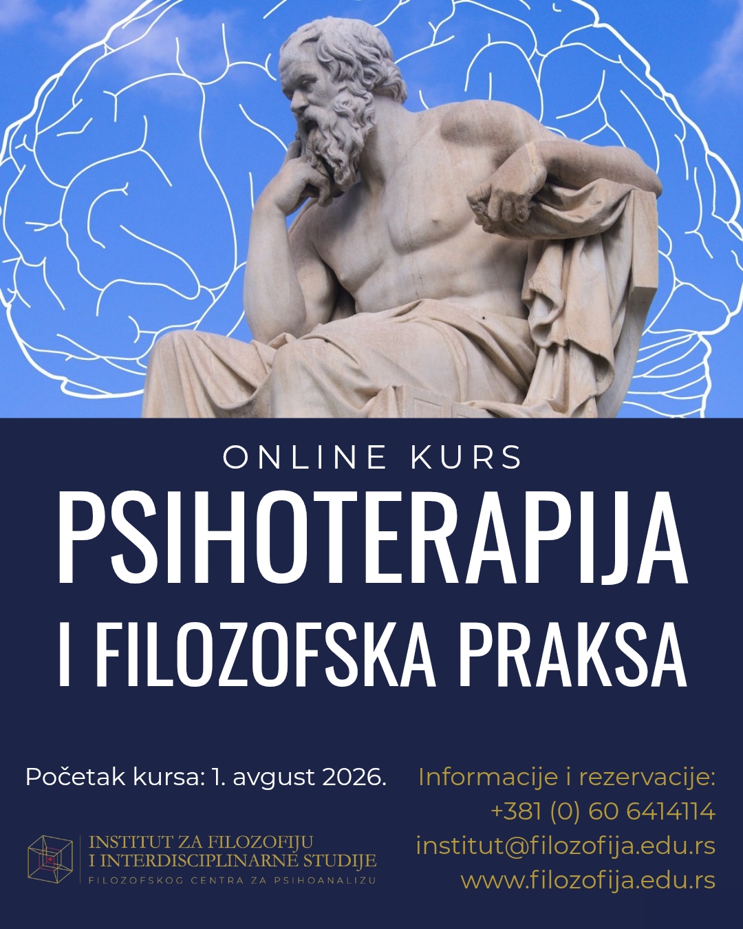 E-KURS PSIHOTERAPIJA I FILOZOFSKA PRAKSA POČETAK KURSA 01.08.2026. GODINE U 10:30 ČASOVA (ŠEST SUBOTA)